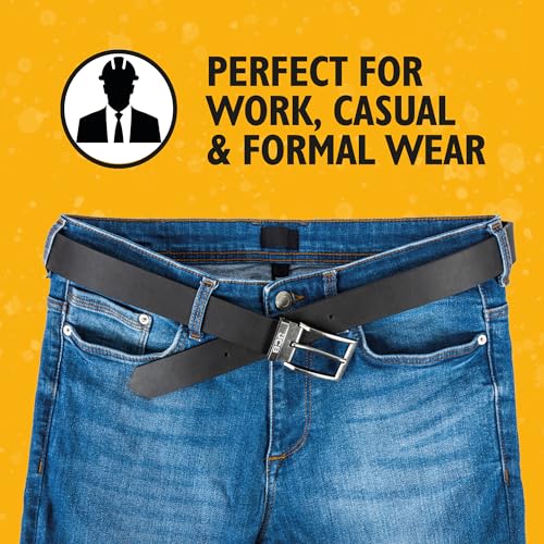 JCB Leather Belts Mens - Black Leather Belts for Men - Smart Casual Jeans Black Belt for Men - Men's Leather Belts - Mens Belt