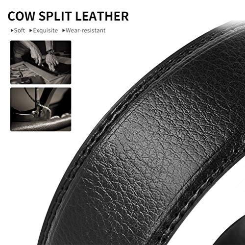 Mens Belts Leather Ratchet Belt Black - Men's Automatic Buckle Adjustable Casual Dress Belt for Men Jeans Suits Work Gift 120cm: Directly Suitable for Waist Size 39"-46" inch Trim to Fit 28"-38"