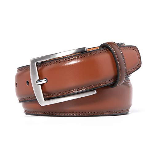 Belts for Men, Handmade Genuine Leather, 100% Cow Leather, Classic and Fashion Designs (36/38, Brown)