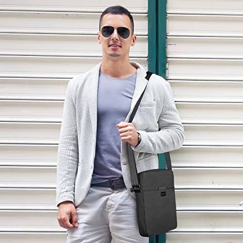 flintronic Men's Shoulder Bag, Waterproof Messenger Bag with Adjustable Strap, Lightweight Work Bag with Multiple Pockets, Crossbody Bag for Working Shopping School Travel Daily Use(Black)