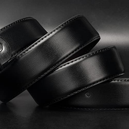 maikun Men's Belts,Black Leather Belt for Men, Black Belt Men,Mens Leather Belt,Mens Leather Belts for Trousers Black BuckleLength 105cm