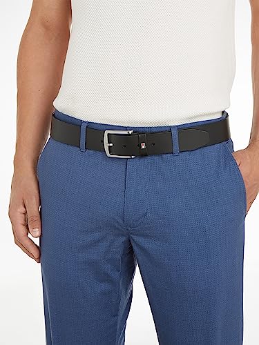 Tommy Hilfiger Men New Denton 4.0 Belt Leather, Black (Black), 100