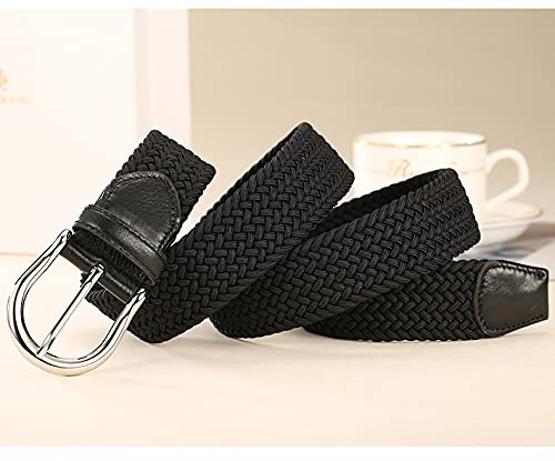 RBOCOTT Elastic Belt Braided Belt Mens Belt Stretch Woven Belt Black Belt Grey Belt for Women(105cm)