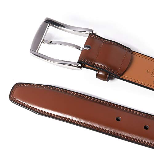 Belts for Men, Handmade Genuine Leather, 100% Cow Leather, Classic and Fashion Designs (36/38, Brown)