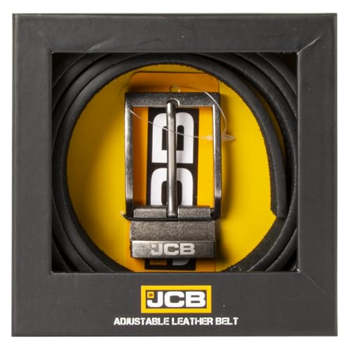 JCB Leather Belts Mens - Black Leather Belts for Men - Smart Casual Jeans Black Belt for Men - Men's Leather Belts - Mens Belt