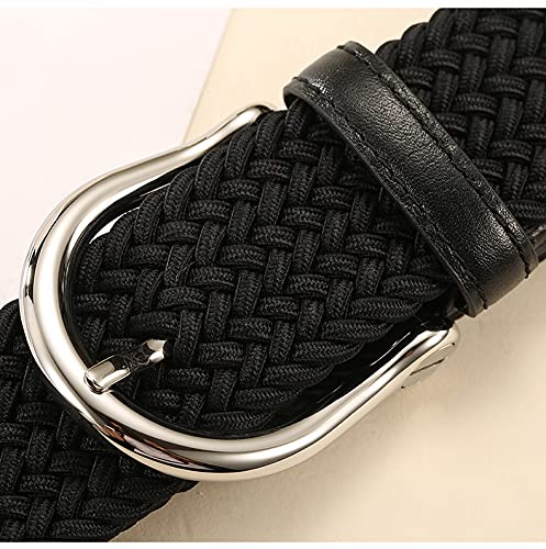 RBOCOTT Elastic Belt Braided Belt Mens Belt Stretch Woven Belt Black Belt Grey Belt for Women(105cm)