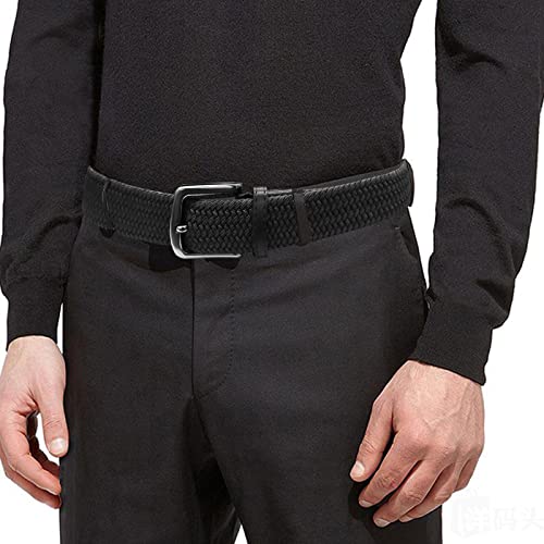 AXKAL Golf Belt Men Elastic Braided Belt Unisex Men Women Value Pack, Men’s Elastic Stretch Woven Belt (37''(95cm) Fits Waist 30''-34'', Black)