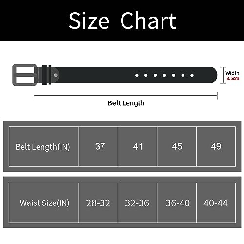 maikun Men's Belts,Black Leather Belt for Men, Black Belt Men,Mens Leather Belt,Mens Leather Belts for Trousers Black BuckleLength 105cm