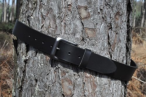 Ashford Ridge Made in England 38mm Full Hide Leather Belt - Black Large
