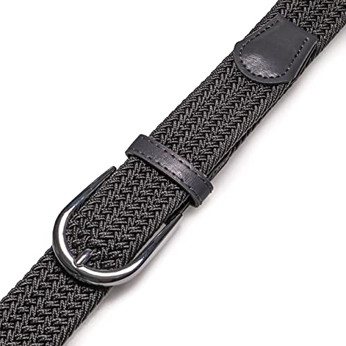 RBOCOTT Elastic Belt Braided Belt Mens Belt Stretch Woven Belt Black Belt Grey Belt for Women(105cm)