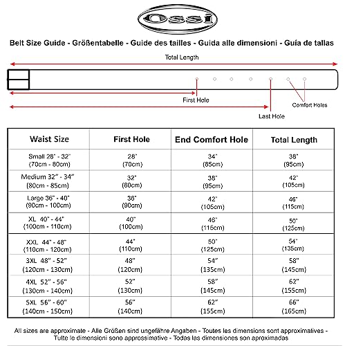Mens 38mm Leather Smart / Casual Jeans Black Belt Size 32" - 36" Medium