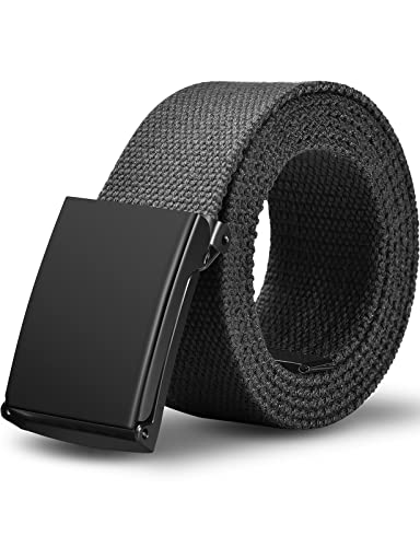 LXMY Belts for Men,Work Belts for Men,Mens Adjustable Canvas Fabric Nylon Golf Belt Fits Anywhere(Black)