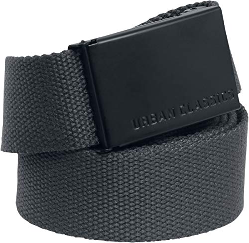 Urban Classics Canvas Belt, Charcoal/Black, One Size