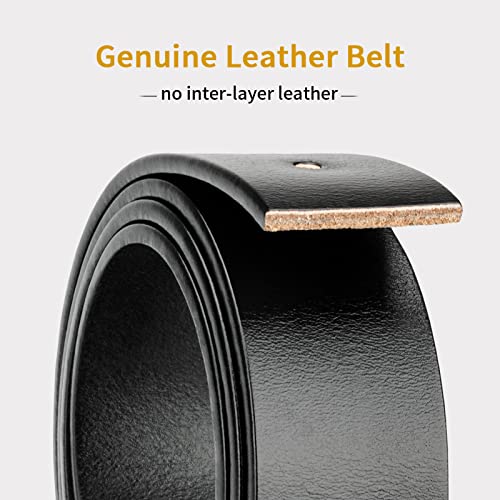 maikun Mens Leather Belts 34-36inch, Mens Belts Leather For Jeans Trousers,Golf Belts,Leather Work Belt Designer Belts Length 1100mm