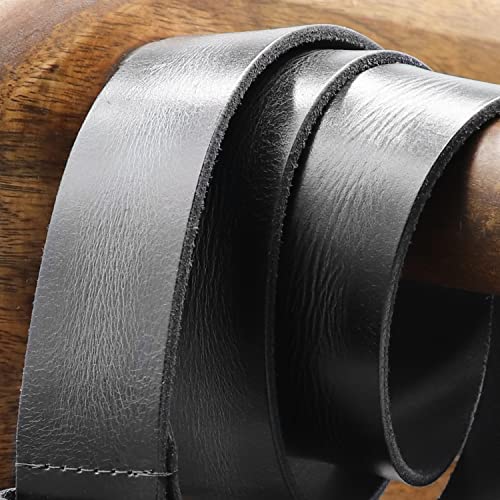 PELLE TORO Hunter Leather Belt for Men, Handmade Men's Belt for Jeans, Work or Casual Cowboy Style (Trouser Sizes 32in - 36in, Charcoal)