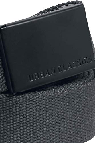 Urban Classics Canvas Belt, Charcoal/Black, One Size
