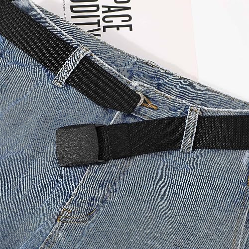 Firtink 3 Pcs Men's Canvas Belt, Lightweight Nylon Canvas Belt for Men, Metal Free Fabric Belt, Plastic Buckle, Men's Plastic Belt for Quick Passage Through Airport Security