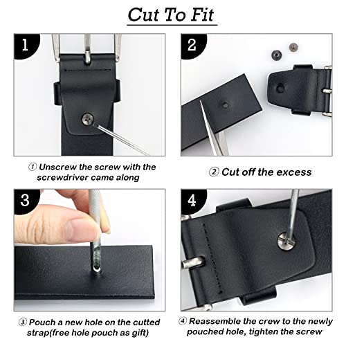 maikun Mens Leather Belts 34-36inch, Mens Belts Leather For Jeans Trousers,Golf Belts,Leather Work Belt Designer Belts Length 1100mm