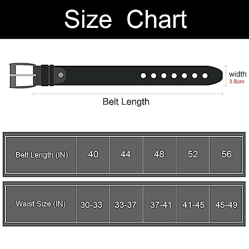maikun Mens Leather Belts 34-36inch, Mens Belts Leather For Jeans Trousers,Golf Belts,Leather Work Belt Designer Belts Length 1100mm