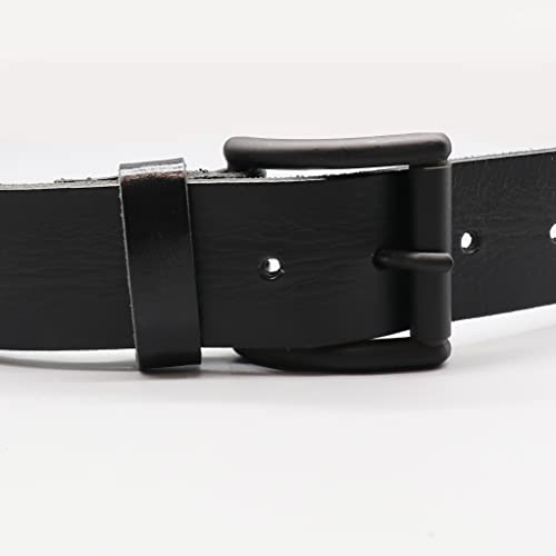 PELLE TORO Hunter Leather Belt for Men, Handmade Men's Belt for Jeans, Work or Casual Cowboy Style (Trouser Sizes 32in - 36in, Charcoal)