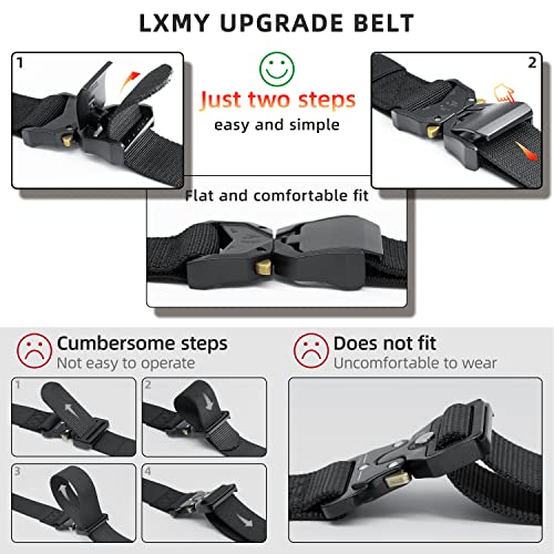 LXMY Tactical Belt,Work Belts for Men,Military Hiking Heavy Duty Belt for 1.5 Inch,Nylon Webbing Tool Belt,Gift With Quick Release Buckle