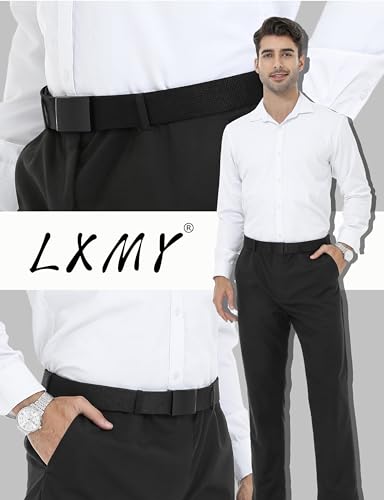 LXMY Belts for Men,Work Belts for Men,Mens Adjustable Canvas Fabric Nylon Golf Belt Fits Anywhere(Black)