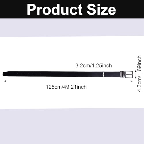 Zuimei Mens Reversible Leather Belt, Men's Belt with Rotated Buckle, Adjustable Trim to Fit, Great for Suits, Jeans, Casual & Business Work, Black & Coffee