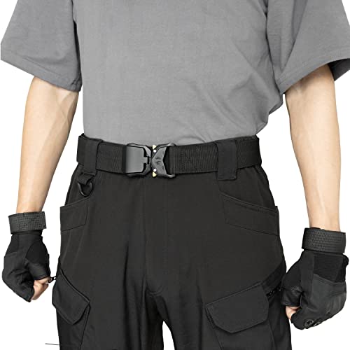 LXMY Tactical Belt,Work Belts for Men,Military Hiking Heavy Duty Belt for 1.5 Inch,Nylon Webbing Tool Belt,Gift With Quick Release Buckle