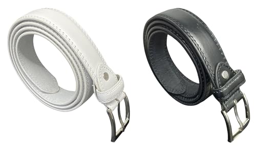 SoBo LEATHER Men's Trouser Belt, Classic Design, 1" Wide, Men's Belts 28" - 48" Waist (XXL, Black)