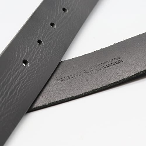 PELLE TORO Hunter Leather Belt for Men, Handmade Men's Belt for Jeans, Work or Casual Cowboy Style (Trouser Sizes 32in - 36in, Charcoal)