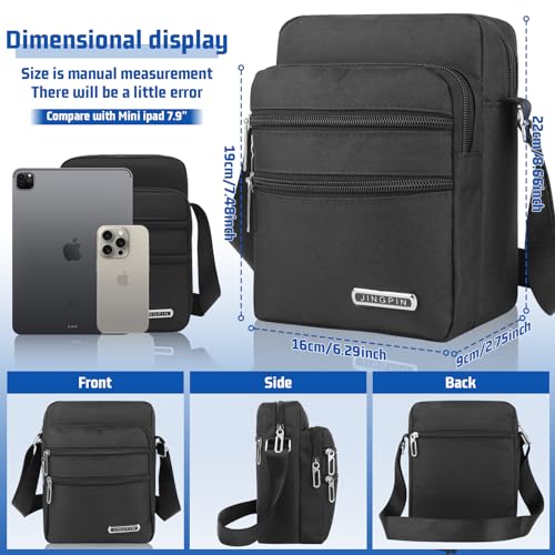 Men's Shoulder Bag Crossbody Bag Business Messenger Bag Multi Pockets Casual Chest Sling Bag with Zipper and Adjustable Strap for Working Shopping Business Travel Daily