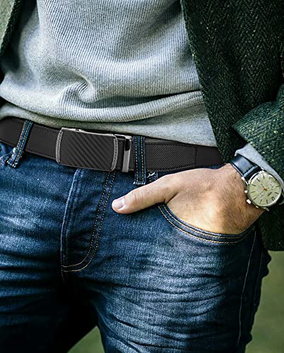 CHAOREN Belts for Men - Mens Belt Leather 1 3/8" for Jeans - Micro Adjustable Ratchet Belt Fit Everywhere