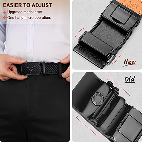 KEMISANT Men's Belt, Ratchet Belt Of Genuine Leather For Men Dress,Size Customized(Black2951-32-38" Waist Adjustable)