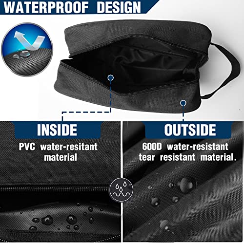Toiletry Bag for Men Large Travel Wash Bag Water-Resistant Gym Shaving Organiser Bag, Shower Bathroom Makeup Bag with Handle (Black)