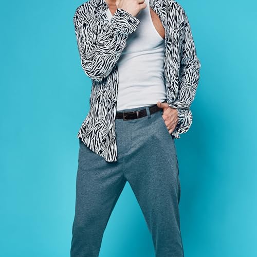 Zuimei Mens Reversible Leather Belt, Men's Belt with Rotated Buckle, Adjustable Trim to Fit, Great for Suits, Jeans, Casual & Business Work, Black & Coffee