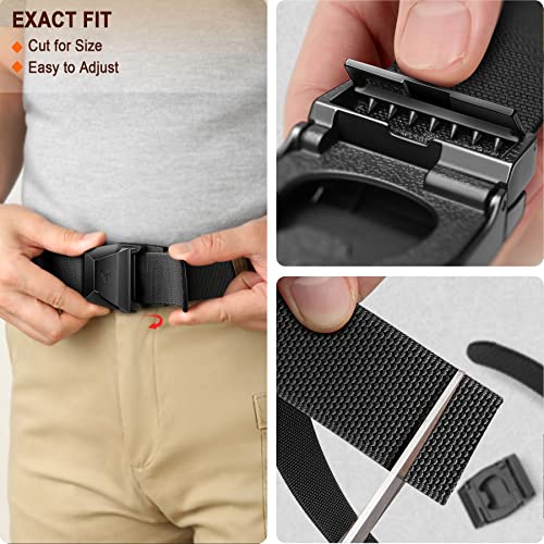 BULLIANT Tactical Belt for Men, Military Hiking Rigger Heavy Duty Nylon Web Work Belt 1.5" with Quick Release Metal Buckle,Black2650,34"-38" Waist Adjustable
