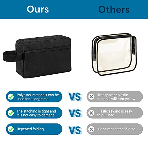 Toiletry Bag for Men, Portable Travel Wash Bag Waterproof Shaving Bag Toiletries Accessories Cosmetic Bag Make Up Bag, Gym Shower Bathroom Makeup Bag with Handle (Black)