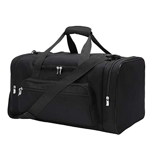 Sport Holdall Gym Duffle Bag with Shoulder Strap Overnight Weekender Bag for Men and Women (Black, 40L)