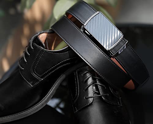 CHAOREN Belts for Men - Mens Belt Leather 1 3/8" for Jeans - Micro Adjustable Ratchet Belt Fit Everywhere