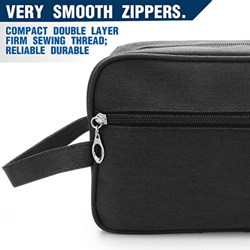 Toiletry Bag for Men Large Travel Wash Bag Water-Resistant Gym Shaving Organiser Bag, Shower Bathroom Makeup Bag with Handle (Black)