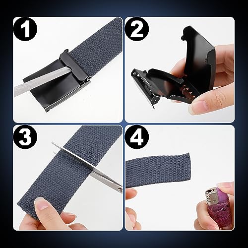 Firtink 3 pieces Belts Men, Adjustable Canvas Belts Fabric Belt Golf Belt Work Belts Black Mens Belt Belts for men