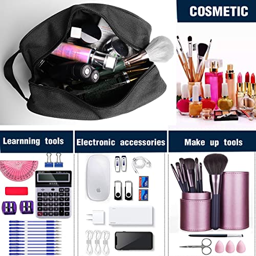 Toiletry Bag for Men Large Travel Wash Bag Water-Resistant Gym Shaving Organiser Bag, Shower Bathroom Makeup Bag with Handle (Black)