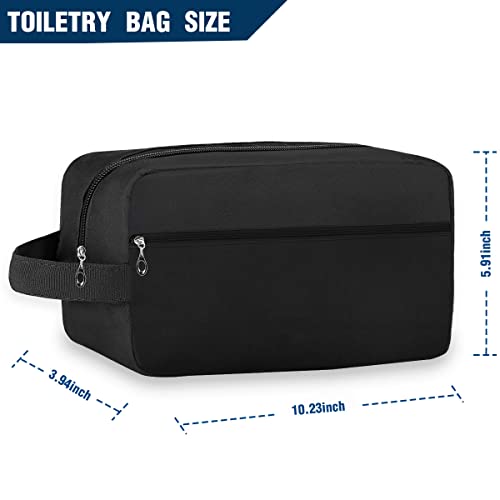 Toiletry Bag for Men Large Travel Wash Bag Water-Resistant Gym Shaving Organiser Bag, Shower Bathroom Makeup Bag with Handle (Black)