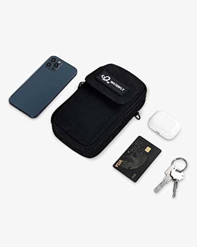 Waterfly Small Shoulder Crossbody Bag: Multifunctional Handbag Mobile Phone Bag Mini Belt Bag Bumbag Fanny Waist Pack EDC Pouch with Adjustable Strap & Carabiner for Men Women Ladies