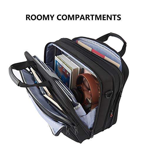 KROSER Laptop Bag Fits 17.3 Inch Laptop, Water Resistant Laptop Briefcase for Men Women Shoulder Bag Computer Bag with RFID Pockets Laptop Case for Work Travel Business School, Black