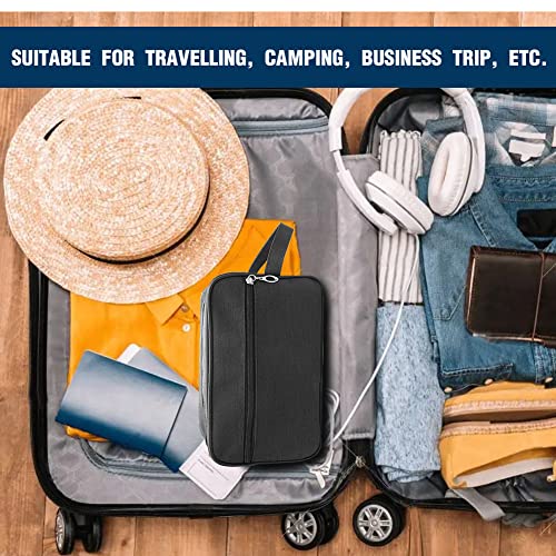 Toiletry Bag for Men Large Travel Wash Bag Water-Resistant Gym Shaving Organiser Bag, Shower Bathroom Makeup Bag with Handle (Black)