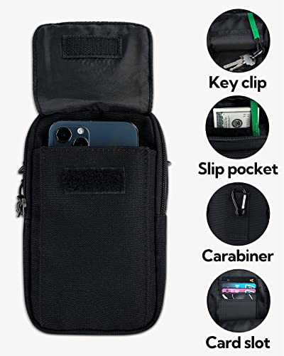 Waterfly Small Shoulder Crossbody Bag: Multifunctional Handbag Mobile Phone Bag Mini Belt Bag Bumbag Fanny Waist Pack EDC Pouch with Adjustable Strap & Carabiner for Men Women Ladies