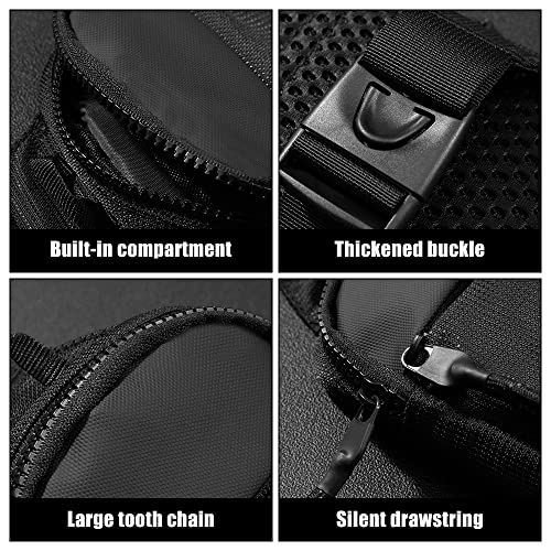 DONGKER Sling Bags,Chest Crossbody Bag Waterproof for Men & Women Hiking Travel Outdoor Sports (5.3"x6.9" black, S)