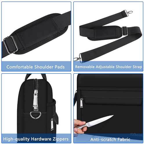 Alfheim 14 inch Laptop Bag Briefcase Shoulder Bag for Men Women, Water Repellent Lightweight Messenger Bag for Travel Business,Compatible with Macbook Air/Macbook Pro 14"/Ultrabook Notebook 14"