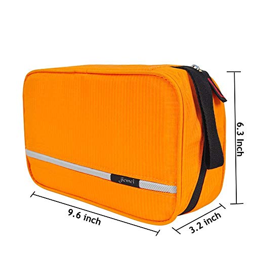 Hanging Toiletry Bag Waterproof, Jiemei Travel Wash Bag for Men & Women with 4 Compartments, Foldable Compact Size, Super Durable Fabric